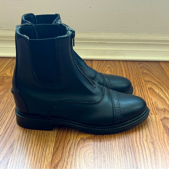 Tuff Rider Paddock Boots Zip Up Black youth kids 9 - Picture 1 of 10